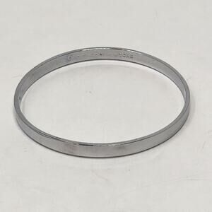 Kate Spade Find The Silver Lining Idiom Bangle Bracelet Silver Tone Designer